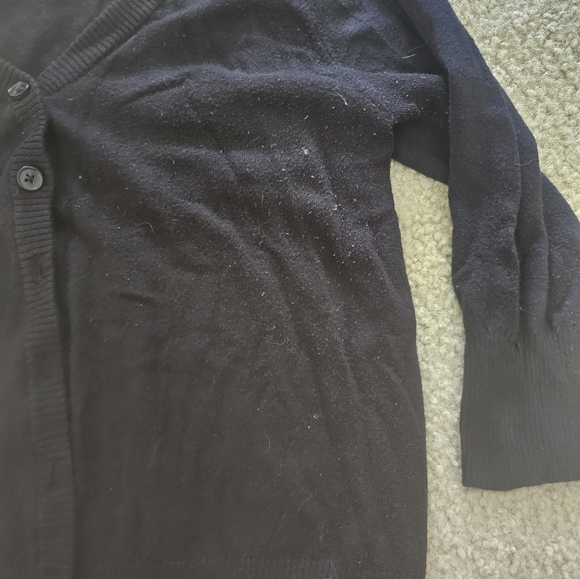 Mod Cloth Black Knit Quarter Sleeve Cardigan - Picture 3 of 6